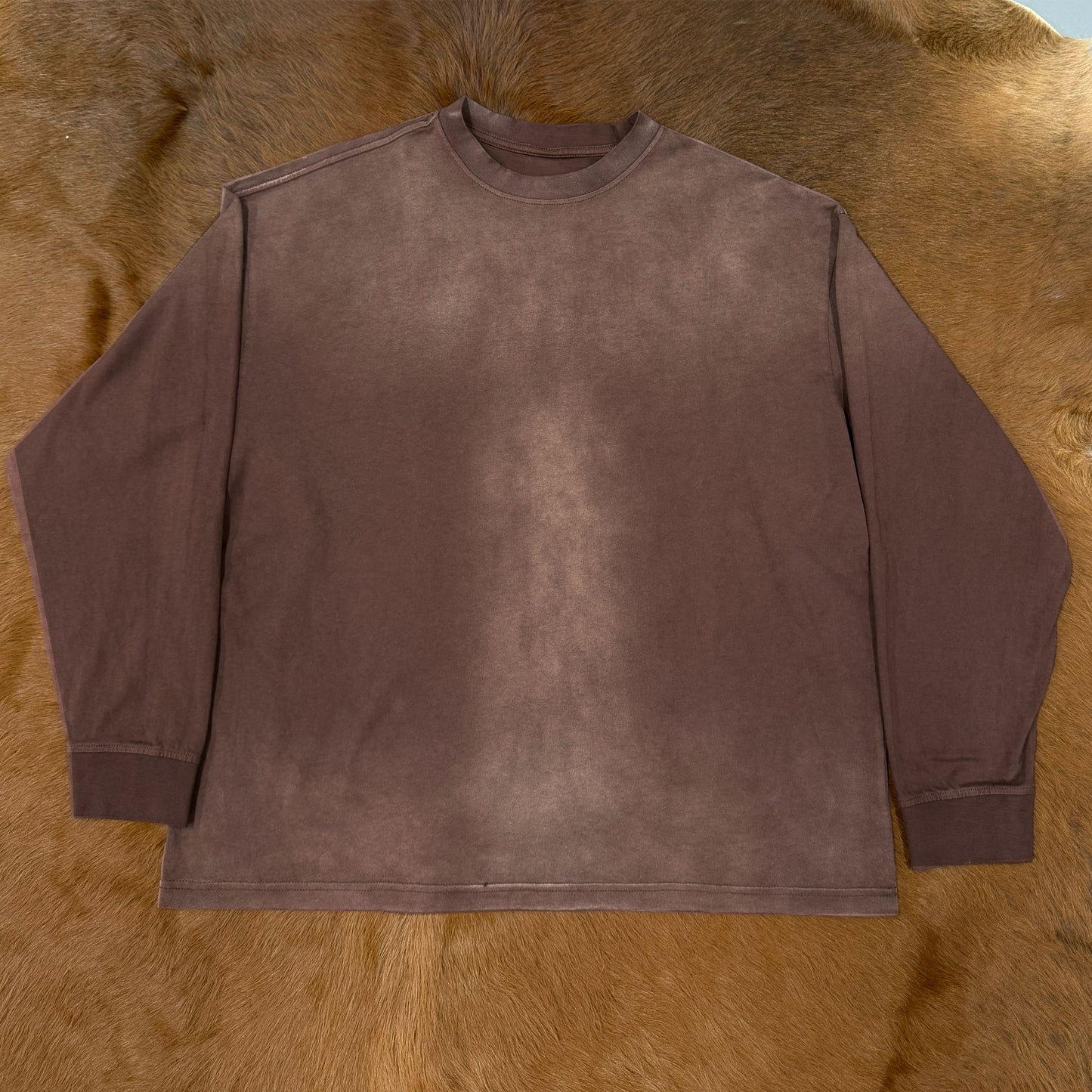 Faded Long Sleeve Cotton T-Shirt