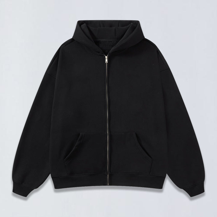 420g Heavy fur lined full zip hoodie