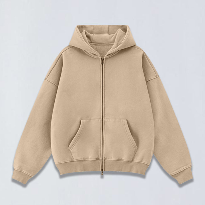 400g Vintage wash full zip hoodie