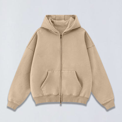 400g Vintage wash full zip hoodie