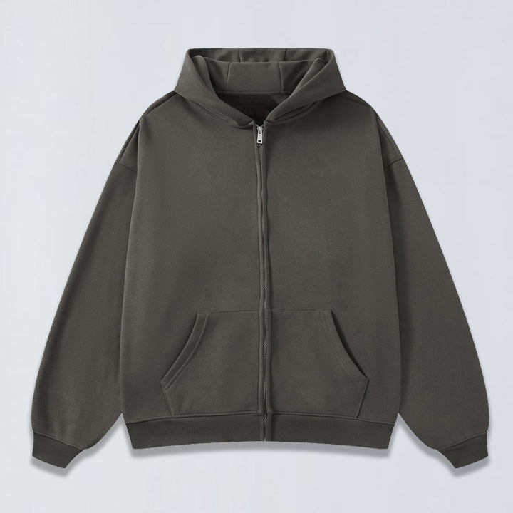 420g Heavy fur lined full zip hoodie
