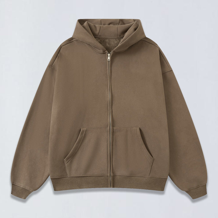 420g Heavy fur lined full zip hoodie