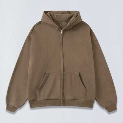 420g Heavy fur lined full zip hoodie