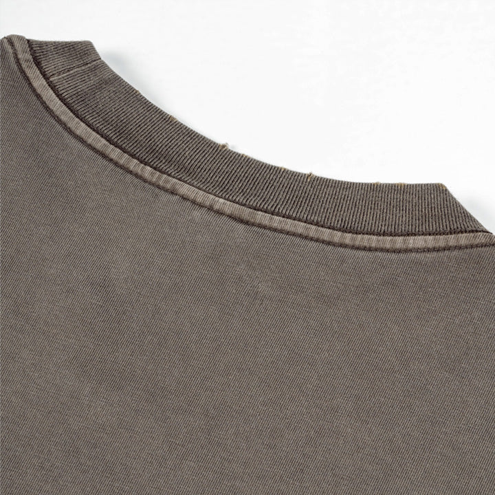 260g Aging distress tee