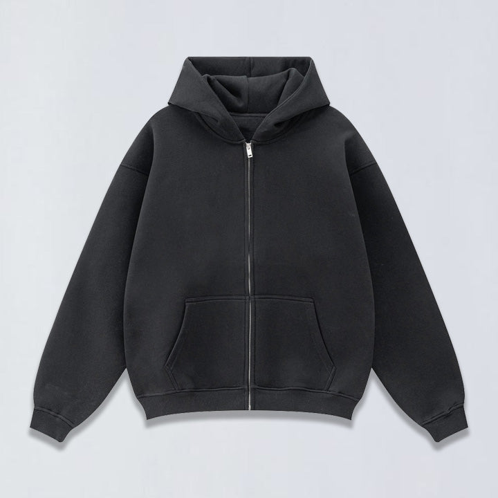 345g Oversize full zip fleece hoodie