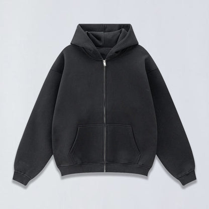 345g Oversize full zip fleece hoodie