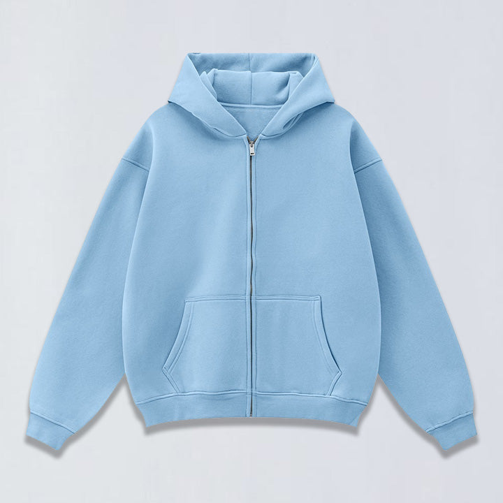 345g Oversize full zip fleece hoodie