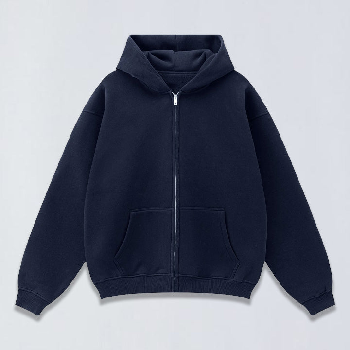 345g Oversize full zip fleece hoodie
