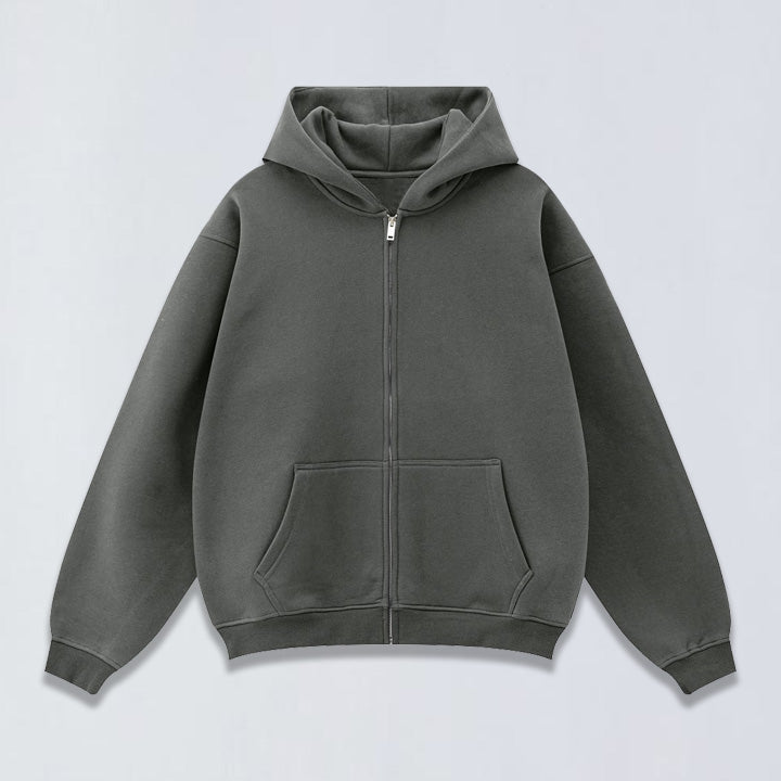 345g Oversize full zip fleece hoodie