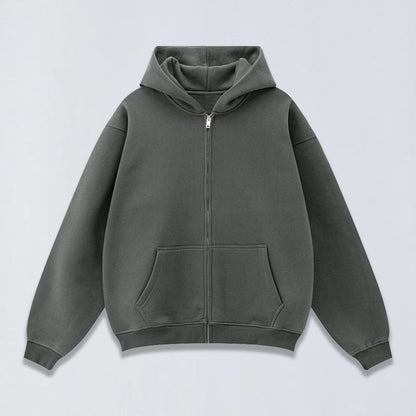 345g Oversize full zip fleece hoodie