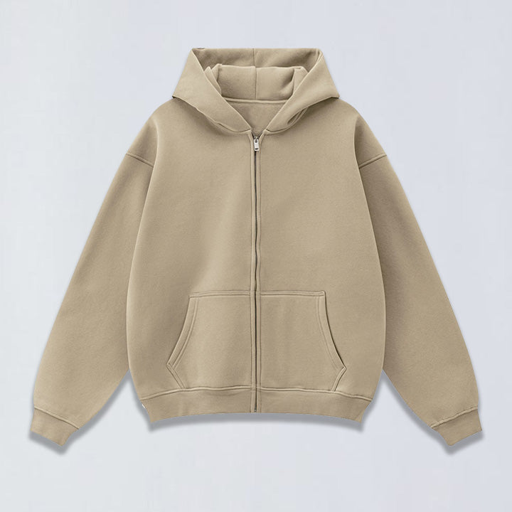 345g Oversize full zip fleece hoodie