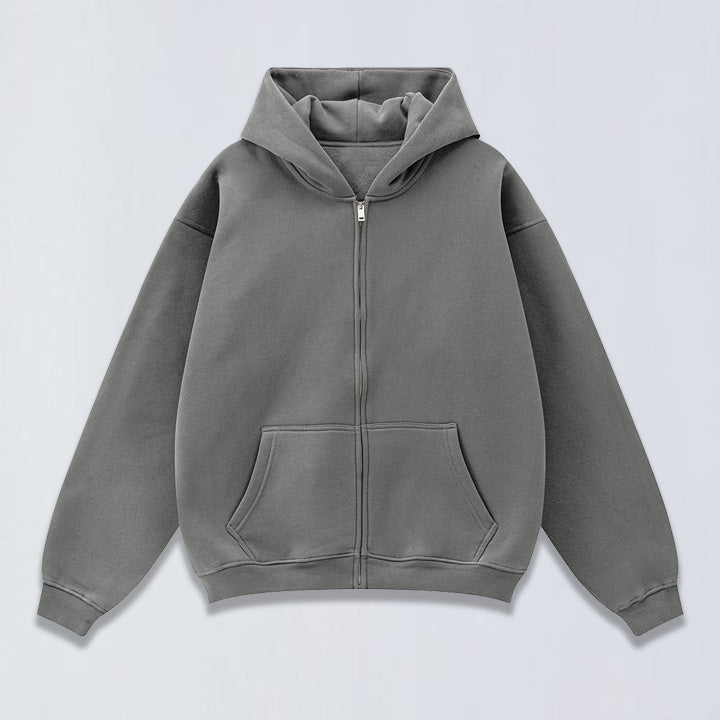 345g Oversize full zip fleece hoodie