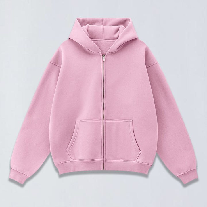 345g Oversize full zip fleece hoodie