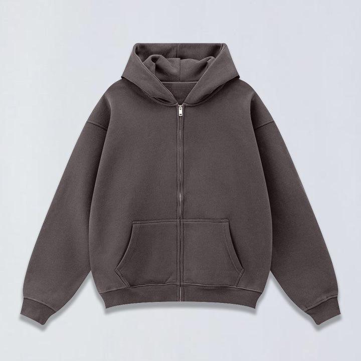 345g Oversize full zip fleece hoodie