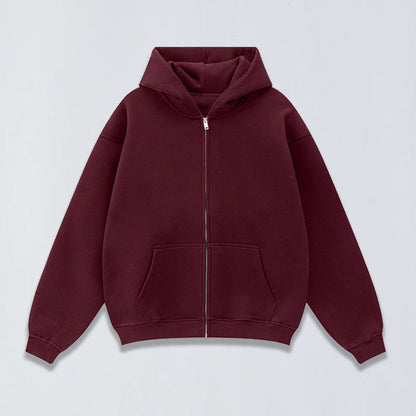 345g Oversize full zip fleece hoodie