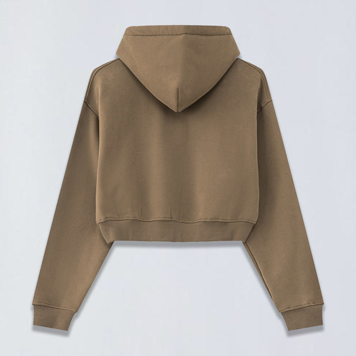 345g Babydoll crop full zip hoodie