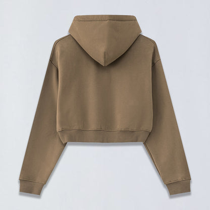 345g Babydoll crop full zip hoodie