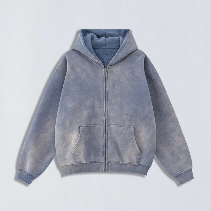 360g Aged comfort full-zip hoodie