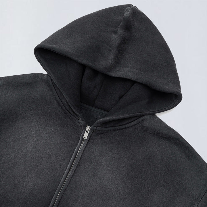 360g Aged comfort full-zip hoodie
