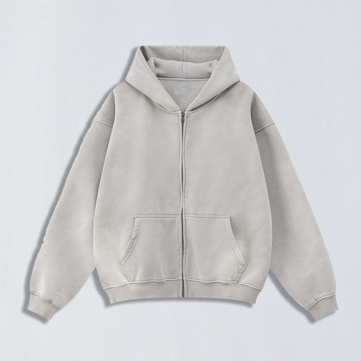 360g Aged comfort full-zip hoodie