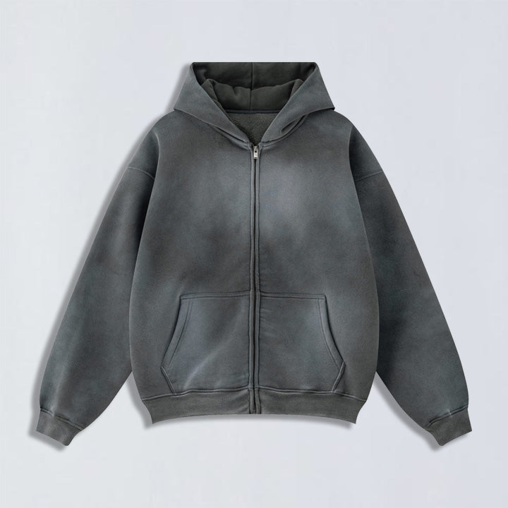 360g Aged comfort full-zip hoodie