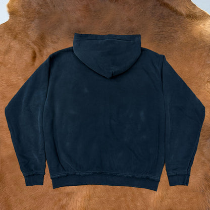 Raw Edge Distress Full-Zip Hoodie