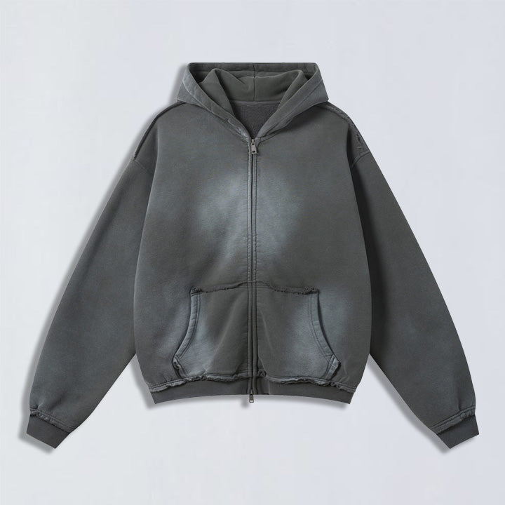 400g Sun fade full zip hoodie