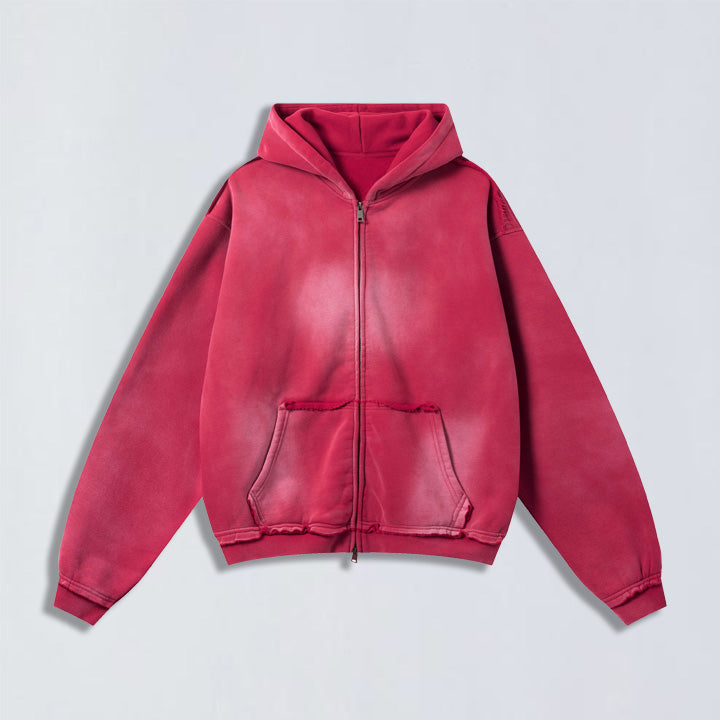 400g Sun fade full zip hoodie