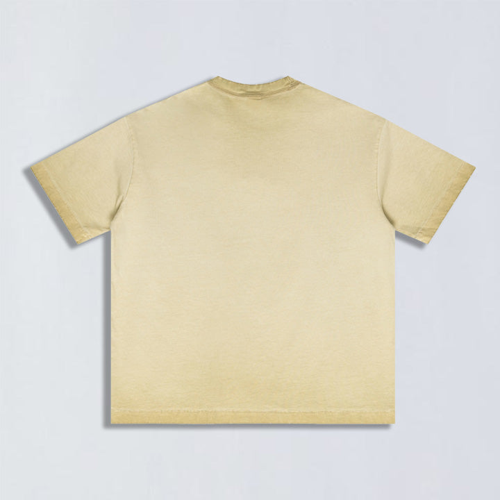 275g Vintage wash reverse collar tee