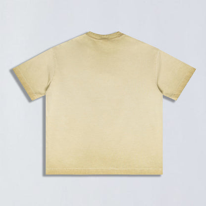 275g Vintage wash reverse collar tee