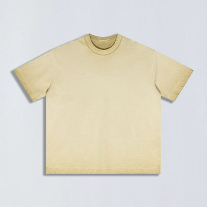 275g Vintage wash reverse collar tee