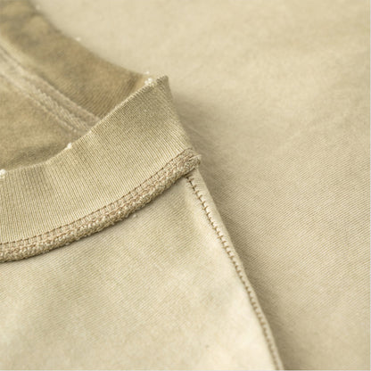275g Vintage wash reverse collar tee