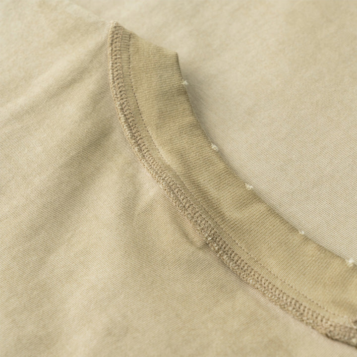 275g Vintage wash reverse collar tee