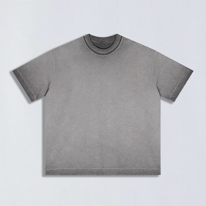 275g Vintage wash reverse collar tee