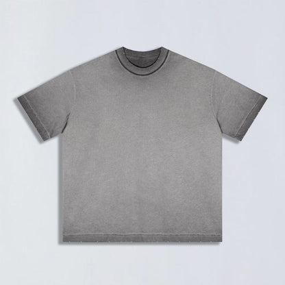 275g Vintage wash reverse collar tee